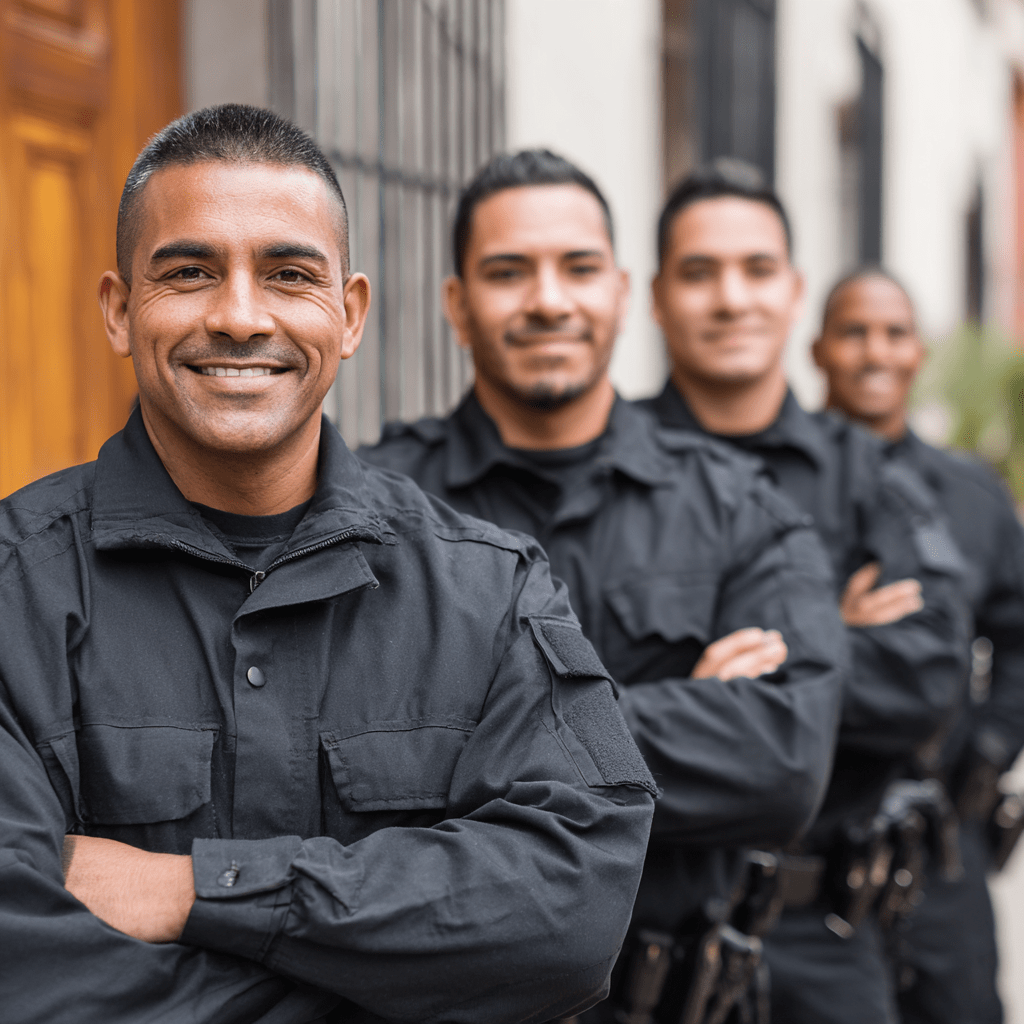Equipo de guardias de seguridad de CASPER uniformados